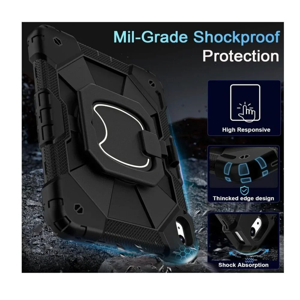 Case for iPad Air 11 inch (M2) 2024, Shockproof Protective With Hand Strap/Shoul